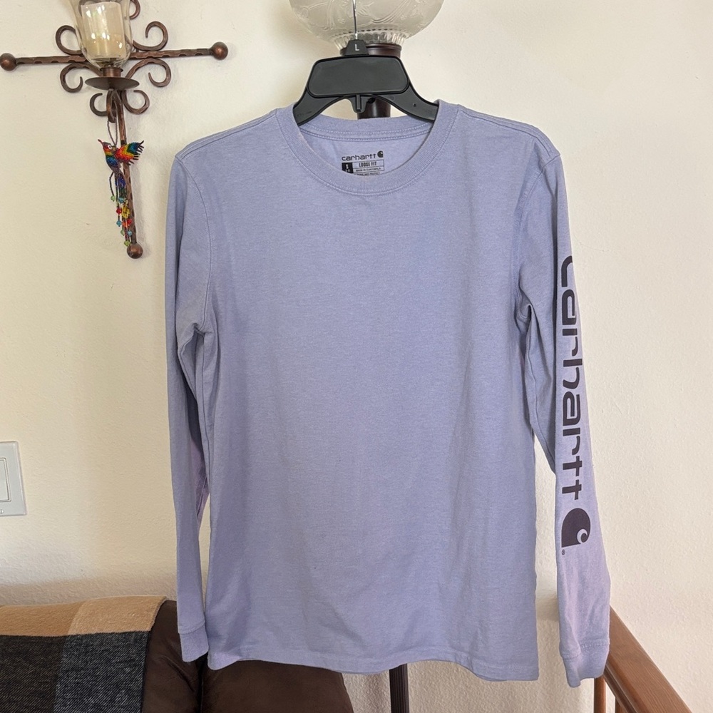 Carhartt Lavender Long Sleeve Logo Tee